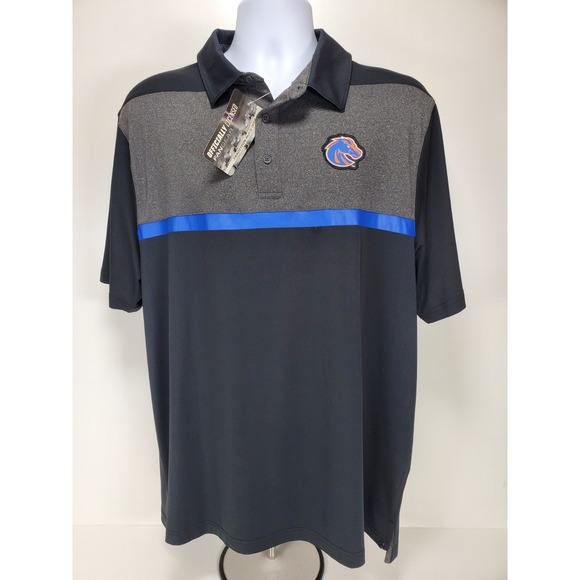 Captivating Apparel BSU Boise Sate Broncos Black Polo Shirt Size XL Men's New - Picture 2 of 8